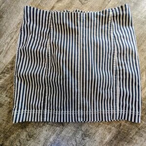 Jolt Navy And White Striped Denim Women's Skirt Sz. 11
